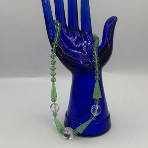 Art Deco Uranium Crystal Glass Necklace